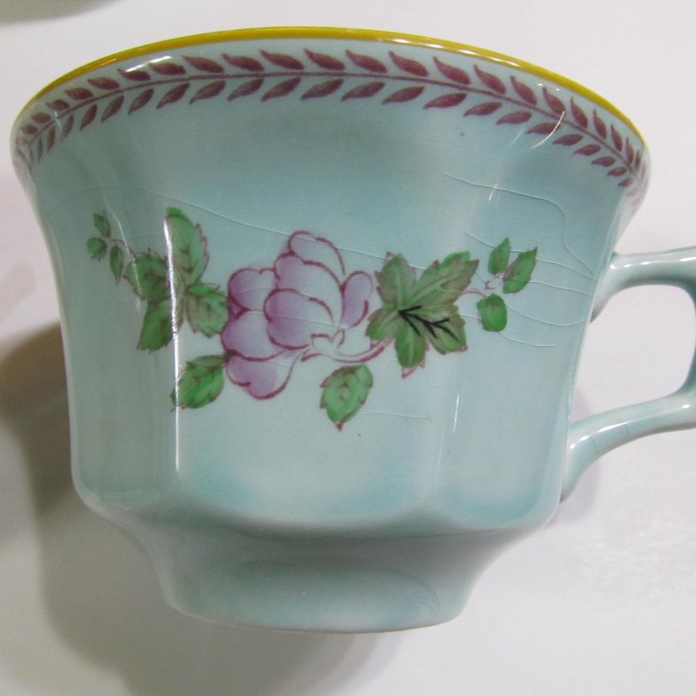 Adams England Calyx Ware Teacups 2418 Calyx rose Antique Wm Adams Calyx Ware
